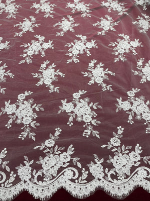 Corded Embroidered Lace Fabric