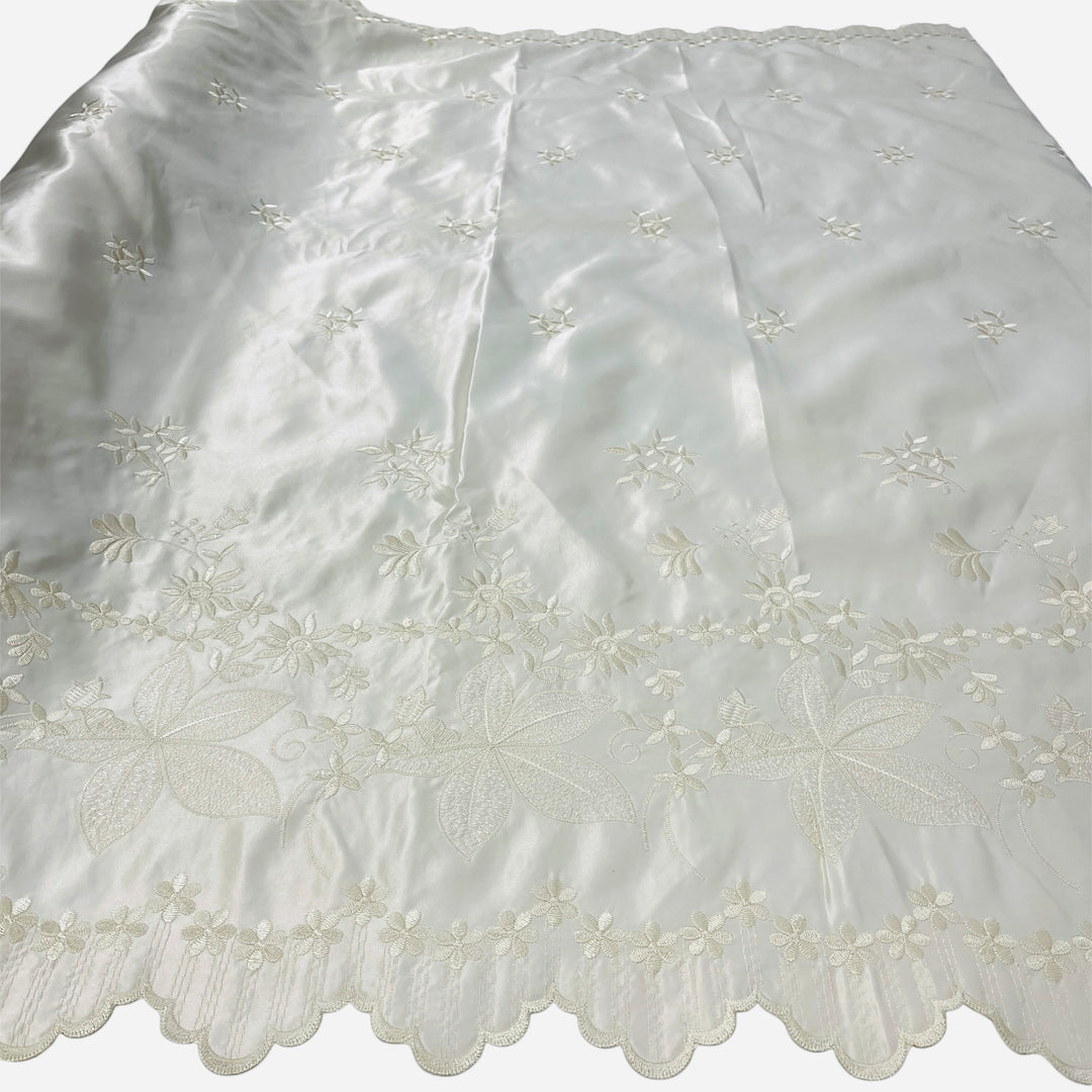 Bridal Lace Fabric Embroidered on 100% Polyester Satin | Lace USA - 31051S