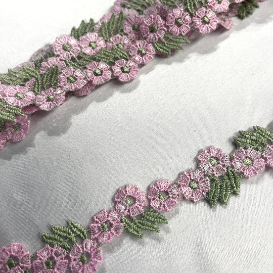 Embroidered Lace Trimming Embroidered on 100% Polyester Net Mesh | Lace USA - 20441N