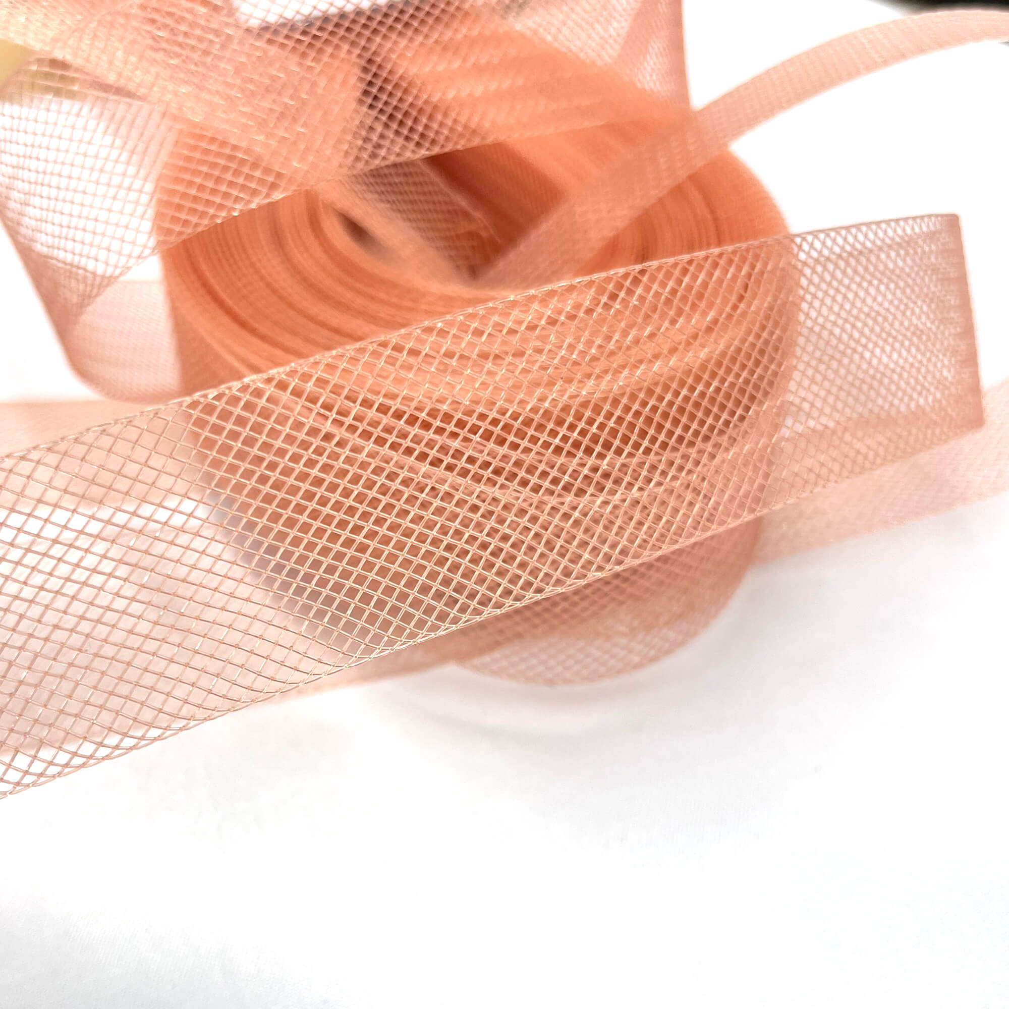 Peach 1" Wide Crinoline Webbing Horse hair Trim Braid for Sewing 100% Nylon | Lace USA - 1" Horse Hair