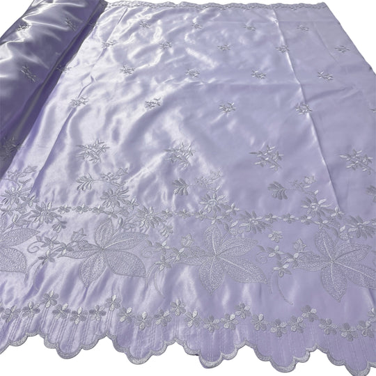 Bridal Lace Fabric Embroidered on 100% Polyester Satin | Lace USA - 31051S
