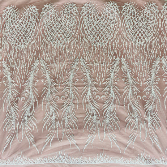 Beaded Lace Fabric Embroidered on 100% Polyester Net Mesh | Lace USA - GD-3785