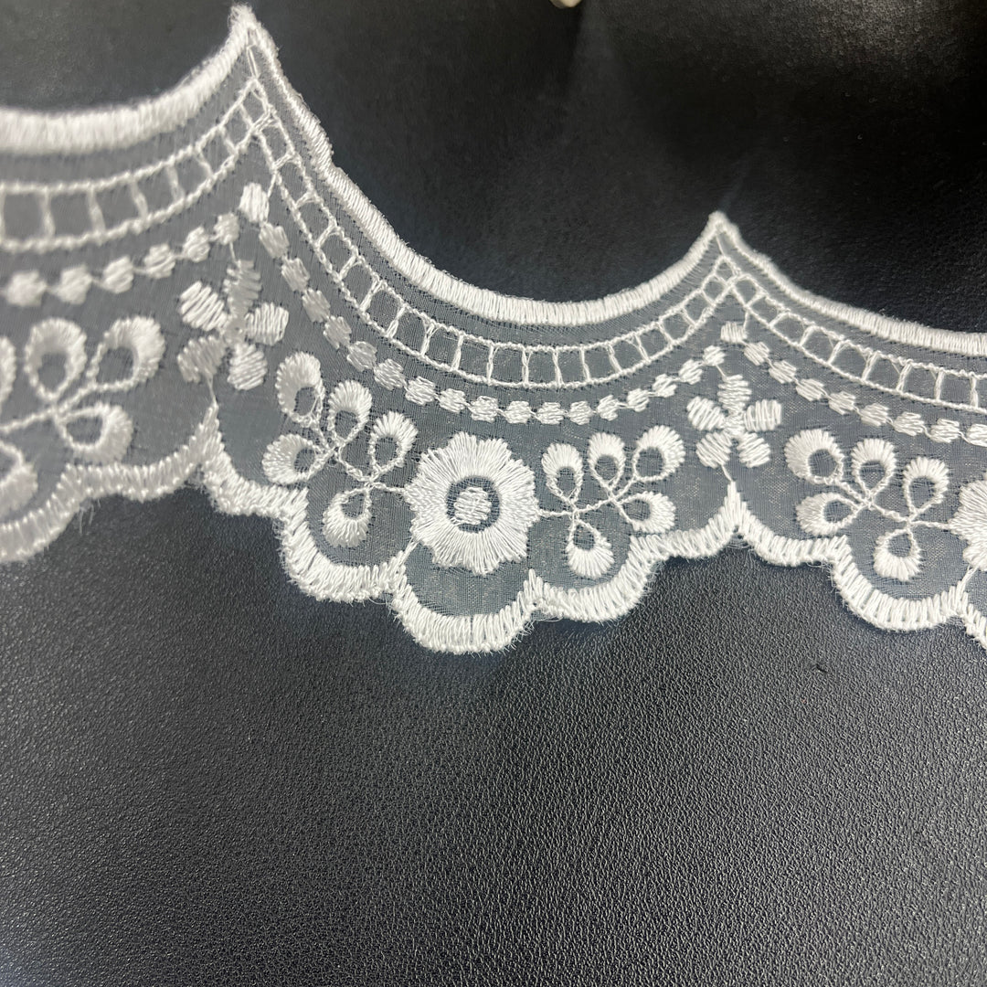 Embroidered Lace Trimming Embroidered on 100% Polyester Organza | Lace USA - 87927N