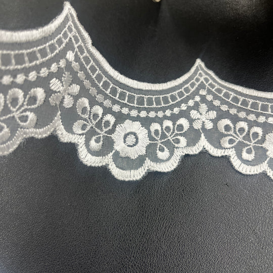 Embroidered Lace Trimming Embroidered on 100% Polyester Organza | Lace USA - 87927N