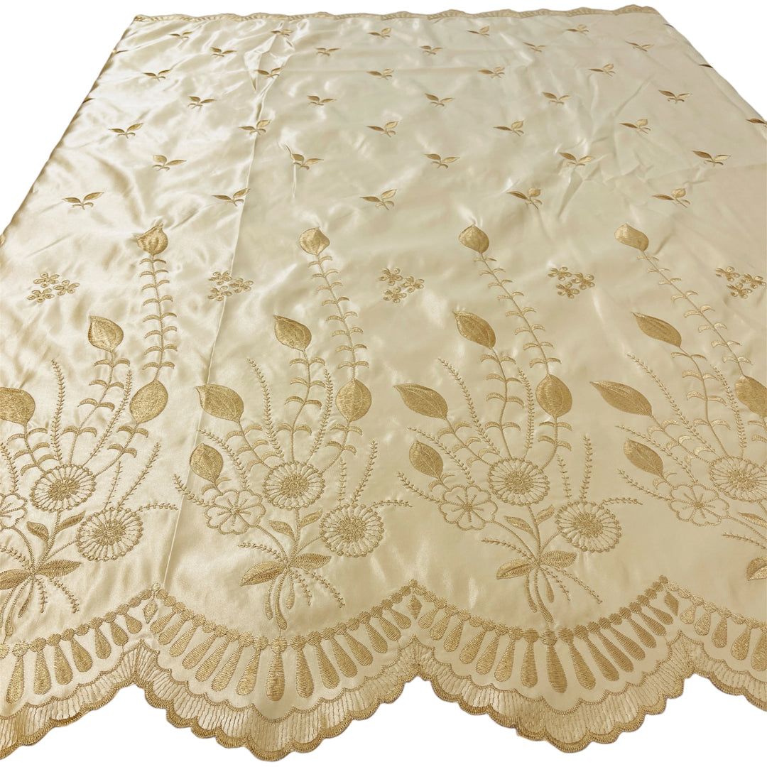 Bridal Lace Fabric Embroidered on 100% Polyester Satin | Lace USA - 30110S