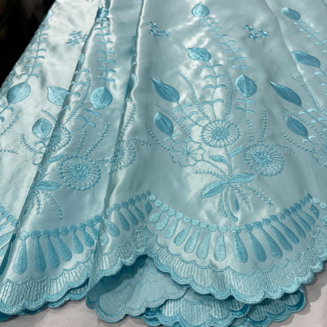 Bridal Lace Fabric Embroidered on 100% Polyester Satin | Lace USA - 30110S