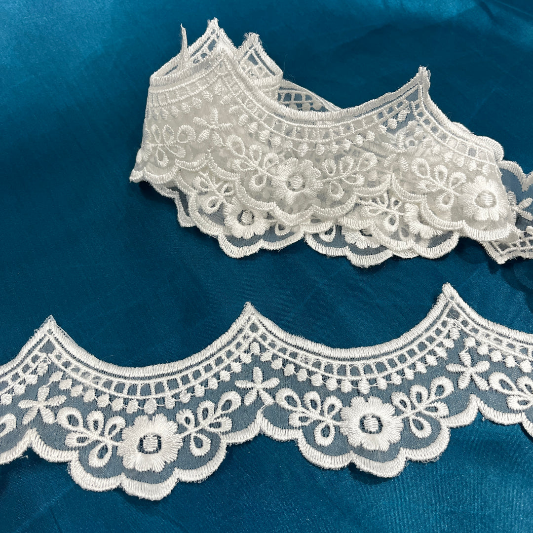 Embroidered Lace Trimming Embroidered on 100% Polyester Organza | Lace USA - 87927N