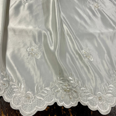 Beaded Bridal Lace Fabric Embroidered on 100% Polyester Satin | Lace USA - 30108S-BP