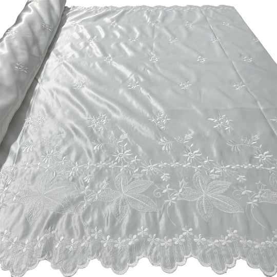 Bridal Lace Fabric Embroidered on 100% Polyester Satin | Lace USA - 31051S