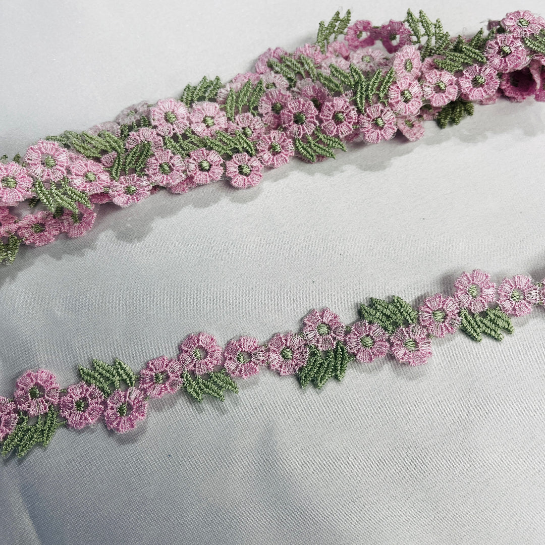 Embroidered Lace Trimming Embroidered on 100% Polyester Net Mesh | Lace USA - 20441N