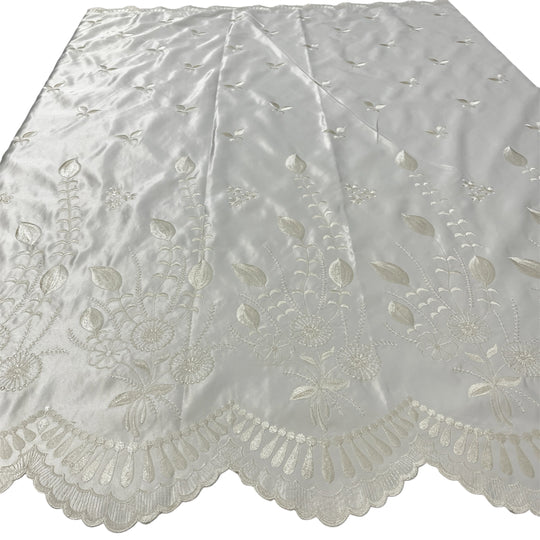Bridal Lace Fabric Embroidered on 100% Polyester Satin | Lace USA - 30110S