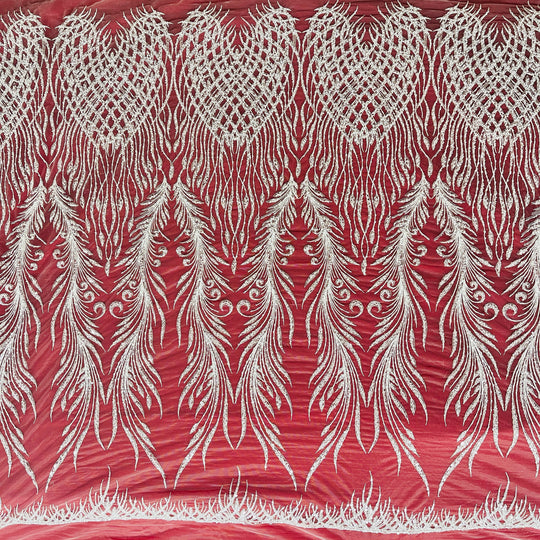 Beaded Lace Fabric Embroidered on 100% Polyester Net Mesh | Lace USA - GD-3785