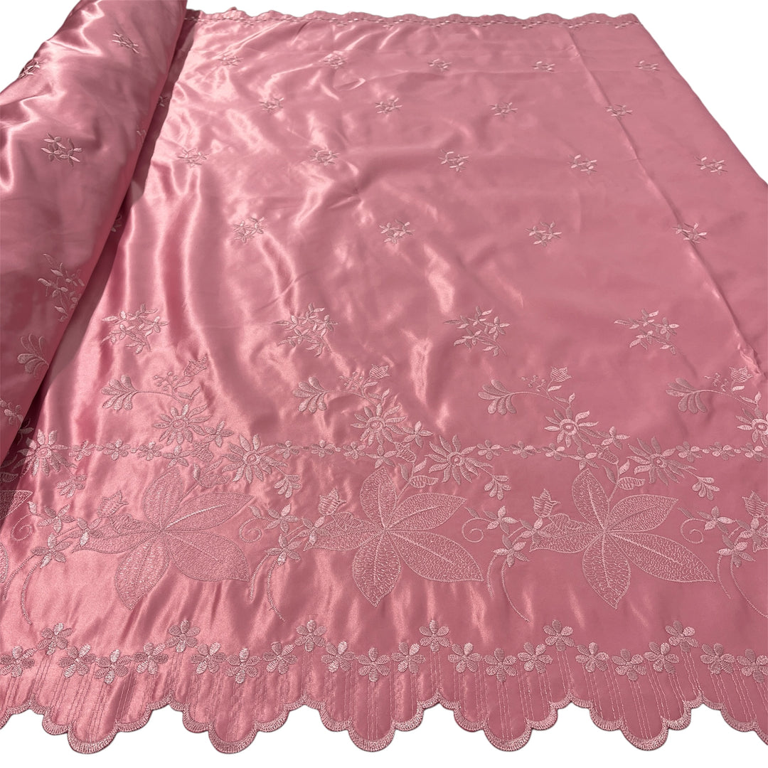 Bridal Lace Fabric Embroidered on 100% Polyester Satin | Lace USA - 31051S