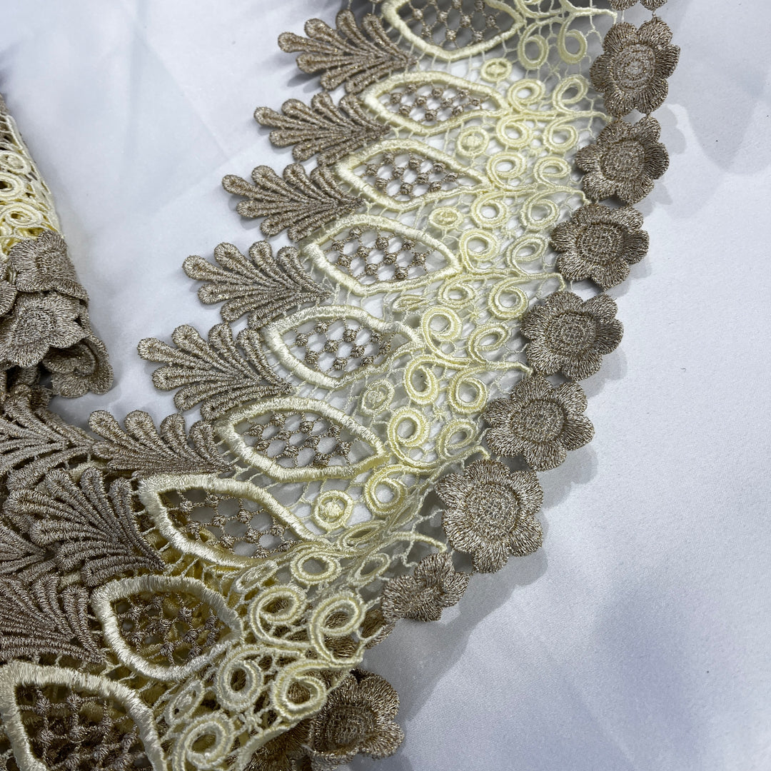 Embroidered Lace Trimming Embroidered on 100% Polyester Net Mesh | Lace USA - 55315W