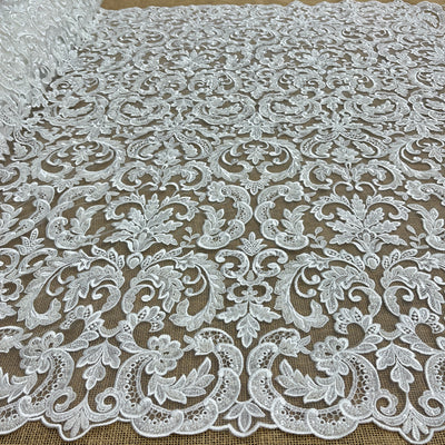 Beaded Lace Fabric Embroidered on 100% Polyester Net Mesh | Lace USA - GD-52732