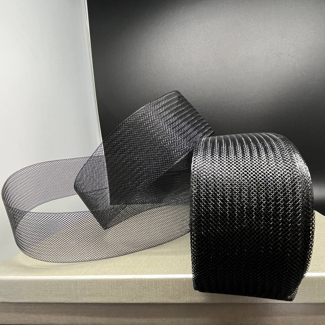 2" Wide Crinoline Webbing Horse hair Trim Braid for Sewing | Lace USA - Horse Hair 2" Wide Bllack