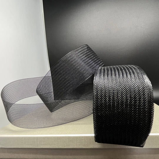 2" Wide Crinoline Webbing Horse hair Trim Braid for Sewing | Lace USA - Horse Hair 2" Wide Bllack