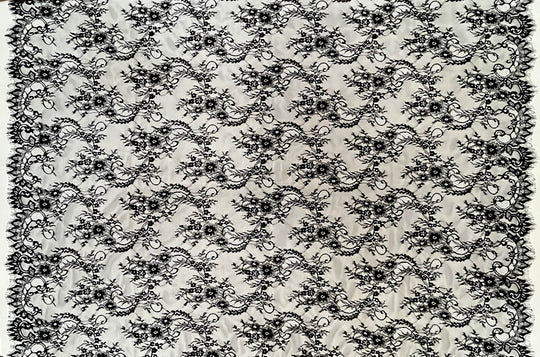 Chantilly Embroidered Lace Fabric with Eyelash Scallop - 3 Yards | Lace USA - GDF-05