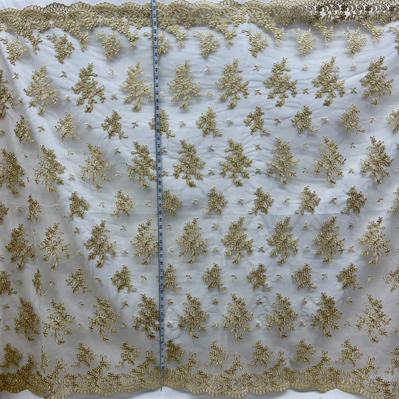 Corded Bridal Lace Fabric Embroidered on 100% Polyester Net Mesh | Lace USA - 91436W