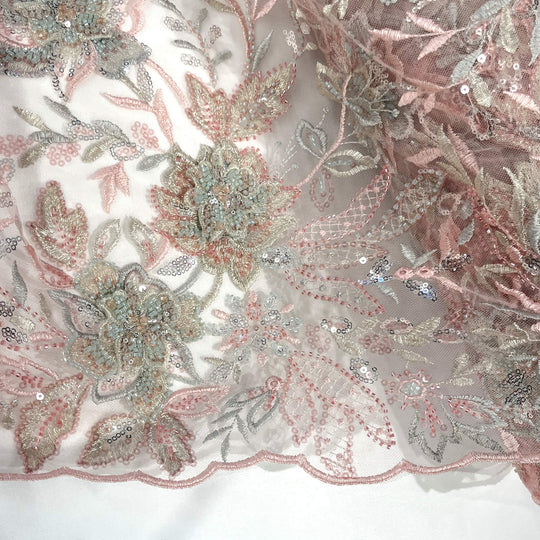 Beaded 3D Floral Lace Fabric – Embroidered Bridal, Quinceañera Lace | Lace USA -  GD-26230