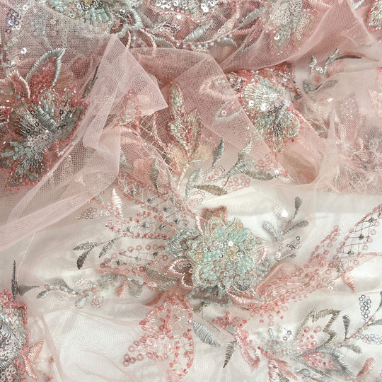 Beaded 3D Floral Lace Fabric – Embroidered Bridal, Quinceañera Lace | Lace USA -  GD-26230
