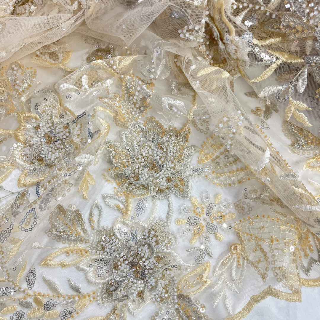 Beaded 3D Floral Lace Fabric – Embroidered Bridal, Quinceañera Lace | Lace USA -  GD-26230