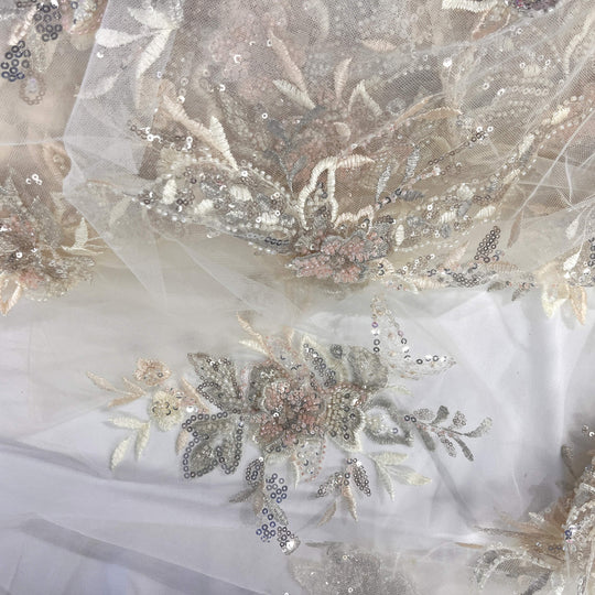 Beaded 3D Floral Lace Fabric – Embroidered Bridal, Quinceañera Lace | Lace USA -  GD-26230