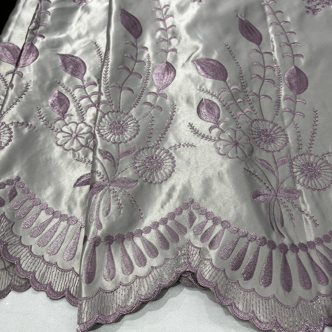 Bridal Lace Fabric Embroidered on 100% Polyester Satin | Lace USA - 30110S
