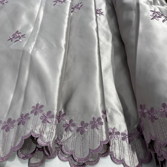 Bridal Lace Fabric Embroidered on 100% Polyester Satin | Lace USA - 31051S