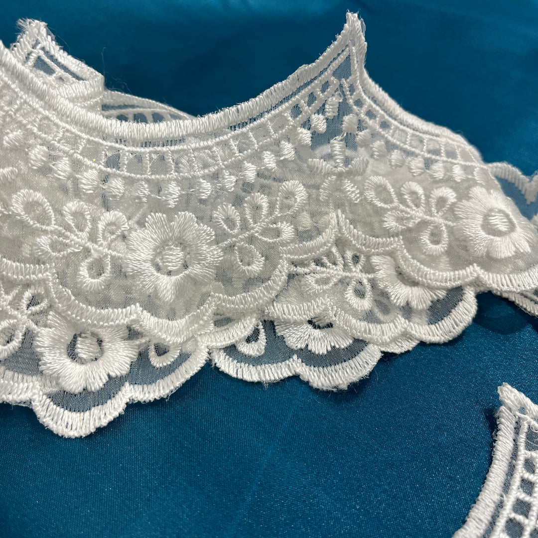 Embroidered Lace Trimming Embroidered on 100% Polyester Organza | Lace USA - 87927N