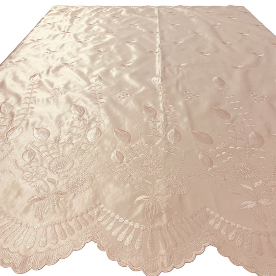 Bridal Lace Fabric Embroidered on 100% Polyester Satin | Lace USA - 30110S