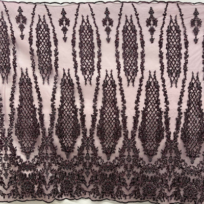 Beaded Lace Fabric Embroidered on 100% Polyester Net Mesh | Lace USA - GD-323