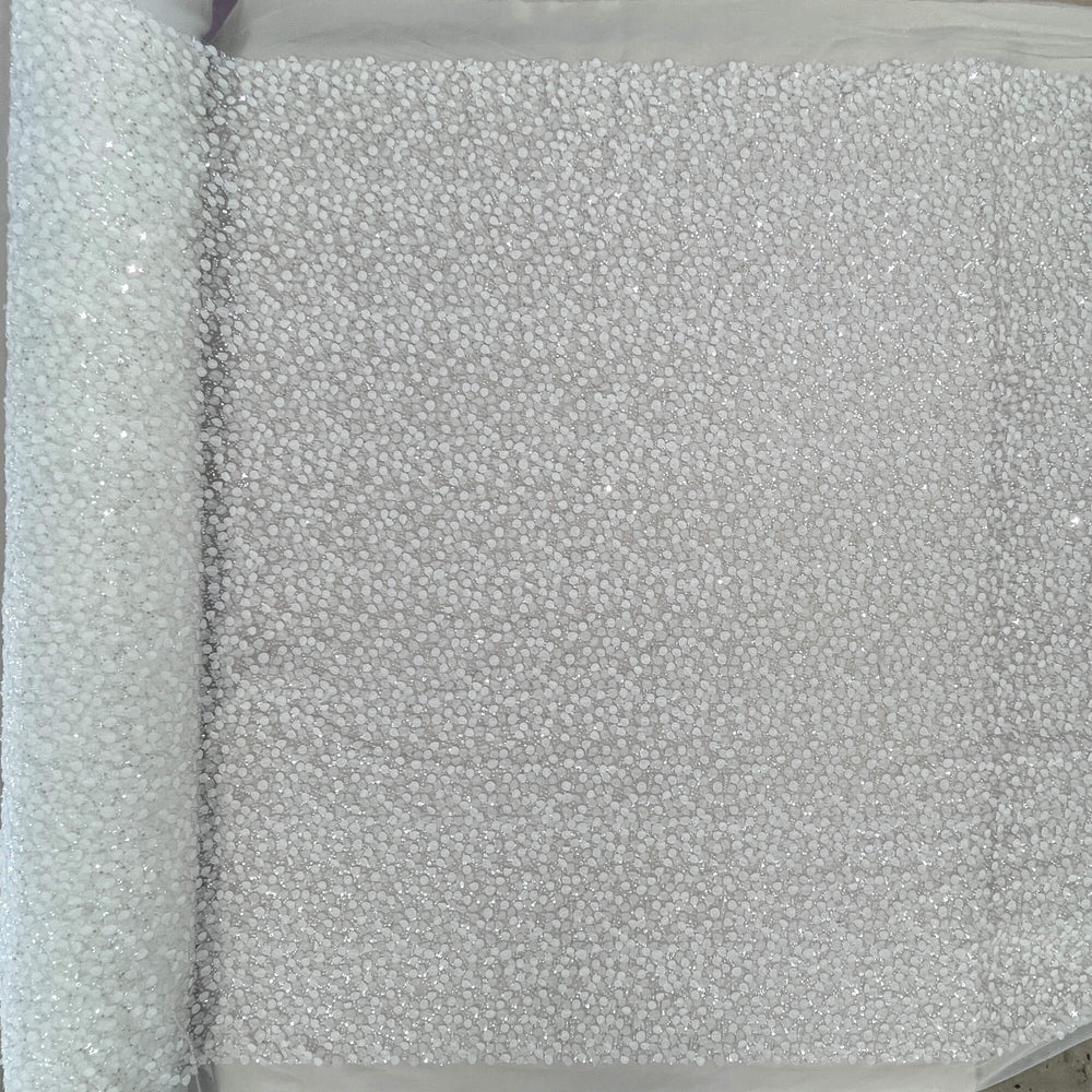 Beaded 3D Floral Lace Fabric Embroidered on 100% Polyester Net Mesh | Lace USA - GD-2633