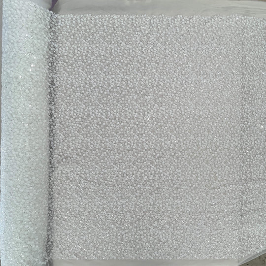 Beaded 3D Floral Lace Fabric Embroidered on 100% Polyester Net Mesh | Lace USA - GD-2633