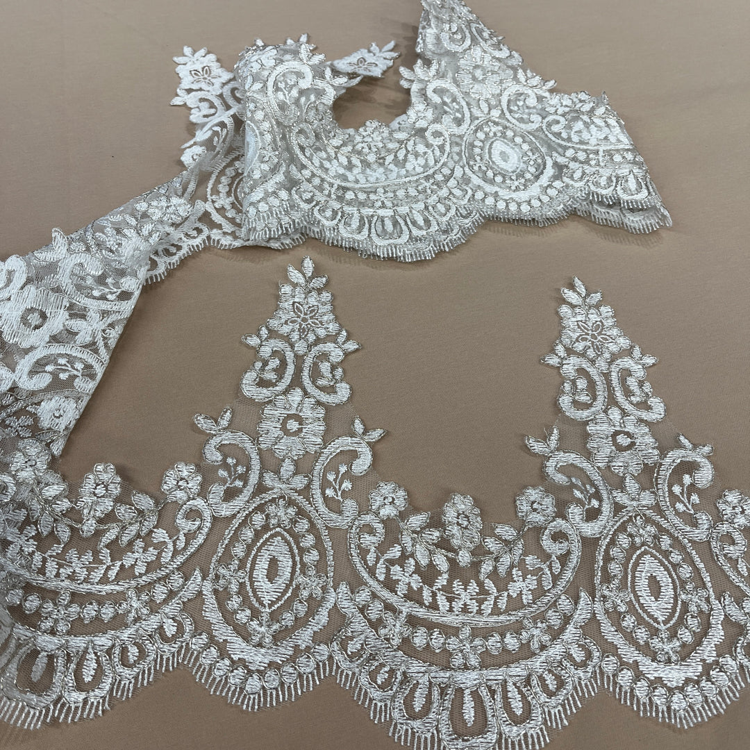 9" Corded Floral Lace Trim – Bridal, Quinceañera & Evening Wear Lace | Lace USA - 96794W