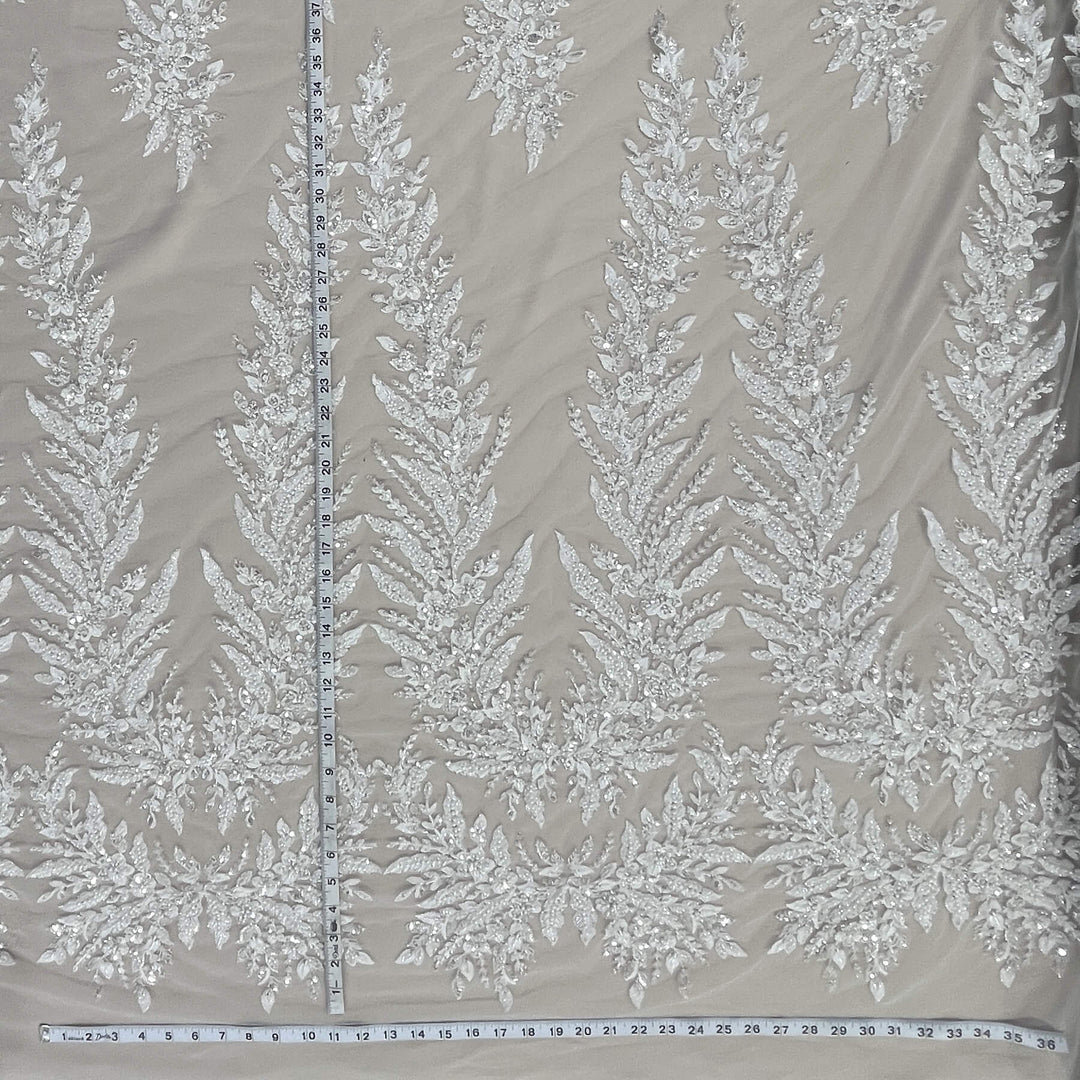Beaded Lace Fabric Embroidered on 100% Polyester Net Mesh | Lace USA - GD-2638