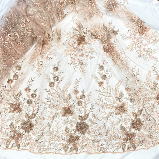 Beaded 3D Floral Lace Fabric – Embroidered Bridal, Quinceañera Lace | Lace USA -  GD-26230