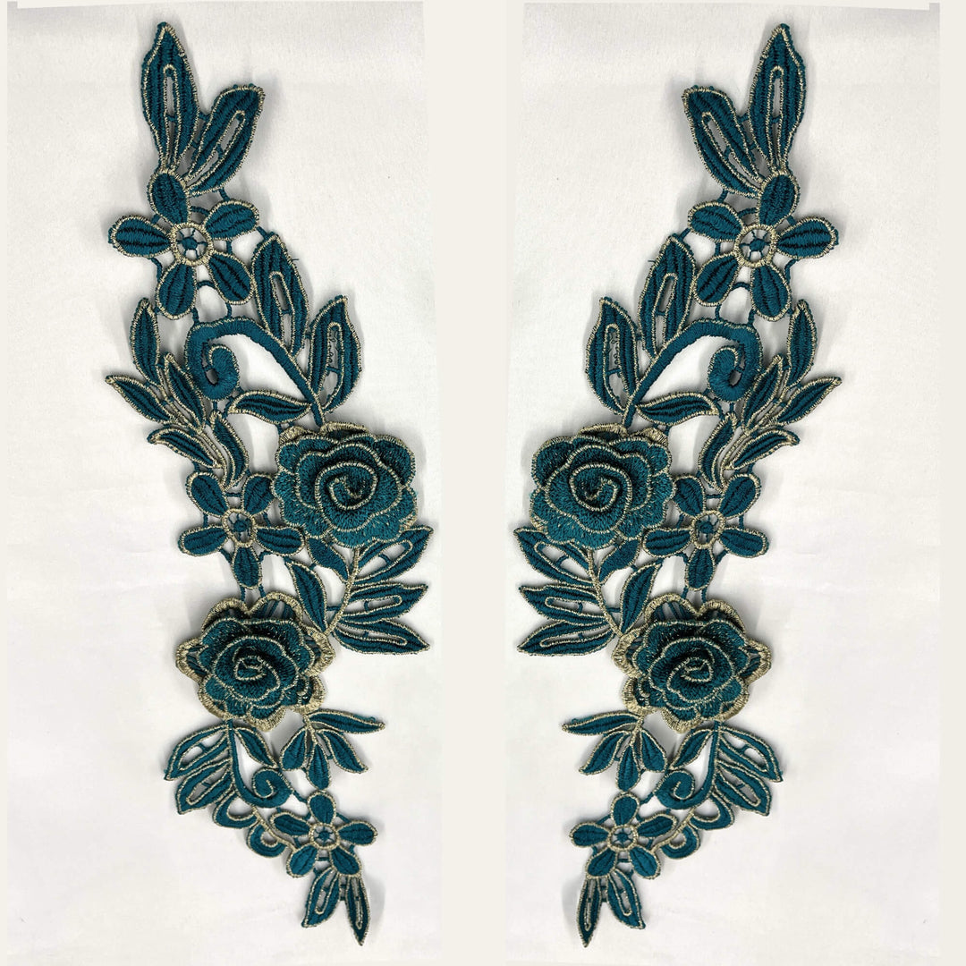 Teal 3D Floral Lace Applique perfect for Dance costume  and Quinceanera dresses | Lace USA - 55305