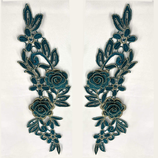 Teal 3D Floral Lace Applique perfect for Dance costume  and Quinceanera dresses | Lace USA - 55305
