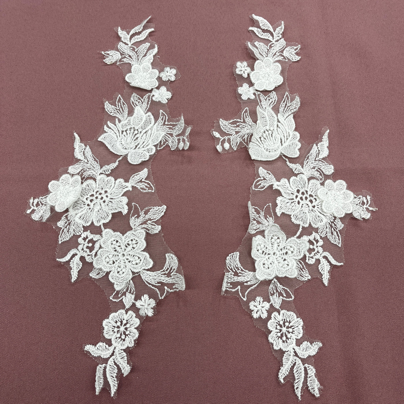 3D Floral Lace Applique Embroidered on 100% Polyester Net Mesh | Lace USA