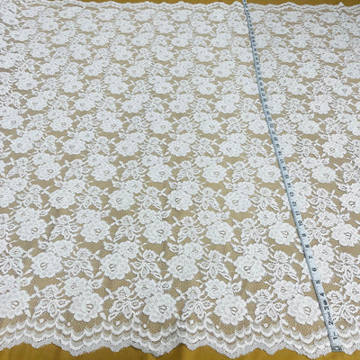 Corded Bridal Lace Fabric Embroidered on 100% Polyester Net Mesh | Lace USA