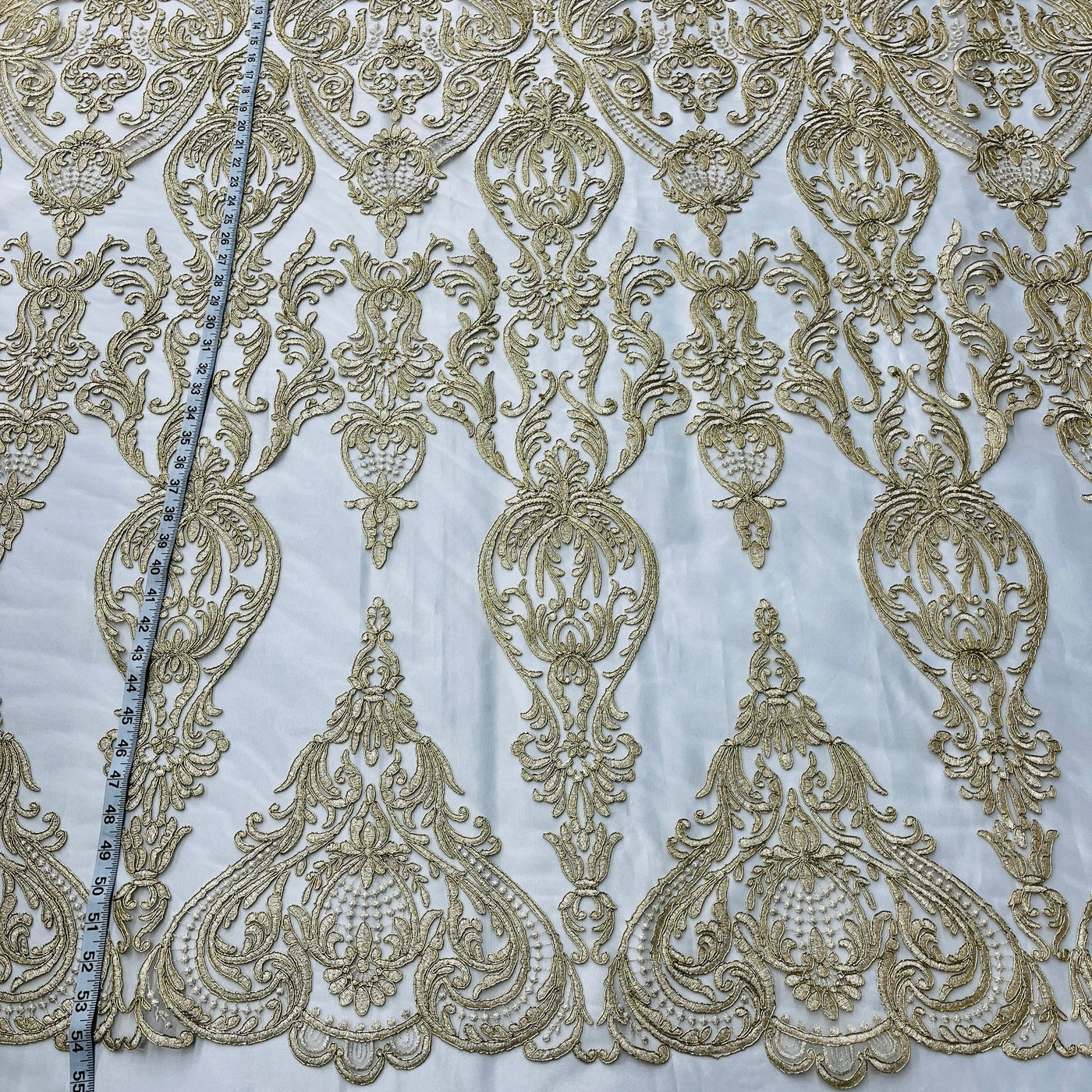 Corded Bridal Lace Fabric Embroidered on 100% Polyester Net Mesh | Lace USA