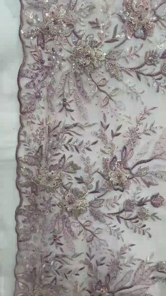 Beaded 3D Floral Lace Fabric – Embroidered Bridal, Quinceañera Lace | Lace USA -  GD-26230