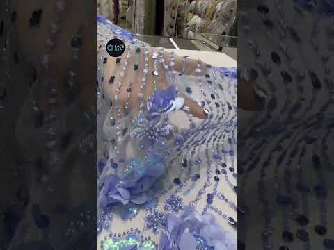 Beaded and Sequined 3D Floral Sparkling Lace Fabric Embroidered on 100% Polyester Net Mesh | Lace USA - GD-2212