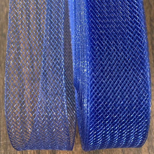 1-inch stiff crinoline horsehair braid trim made from 100% nylon for sewing hems, veils, and costumes. Royal Blue color.  Sold by the yard.  Lace USA