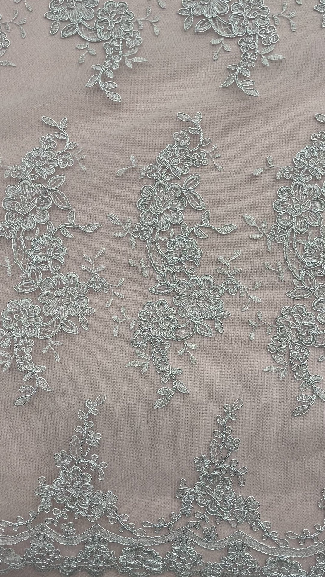 Corded Bridal Lace Fabric Embroidered on 100% Polyester Net Mesh | Lace USA