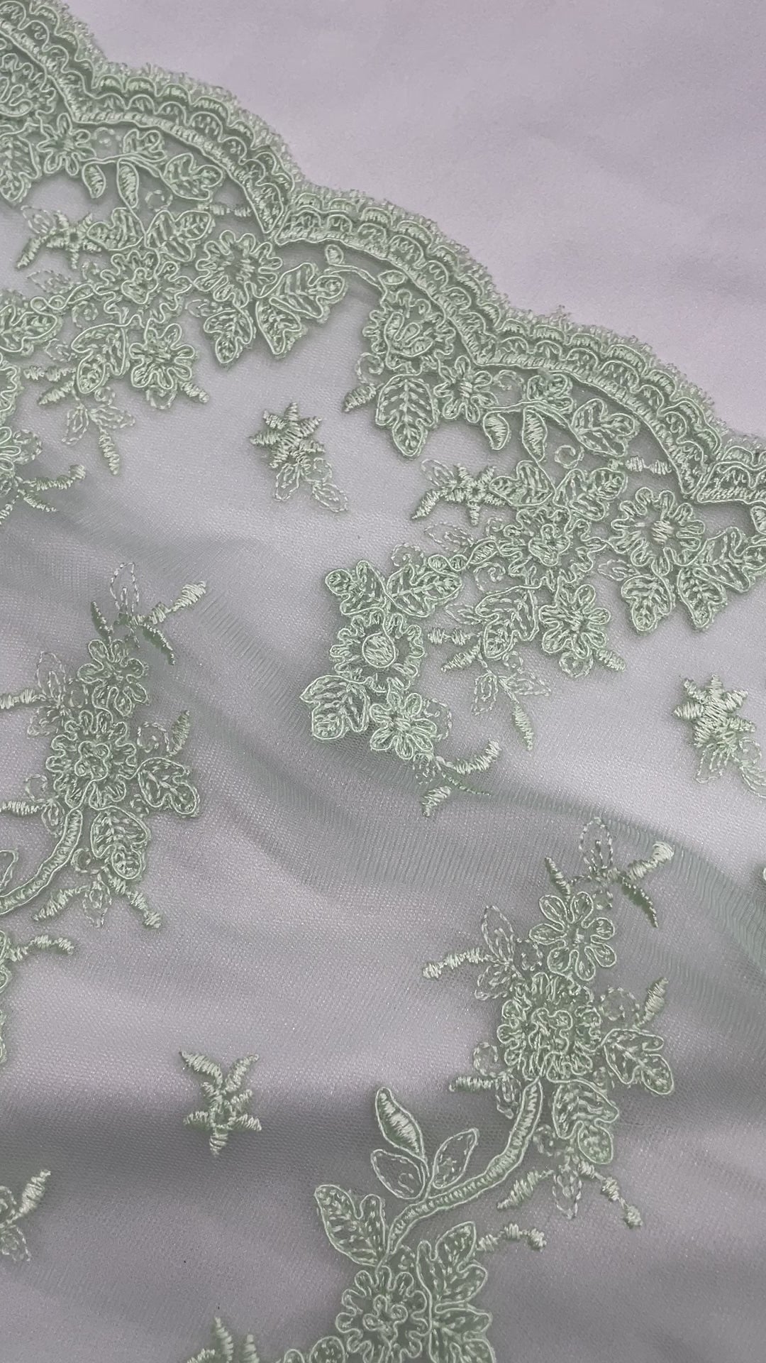 Corded Bridal Lace Fabric Embroidered on 100% Polyester Net Mesh | Lace USA