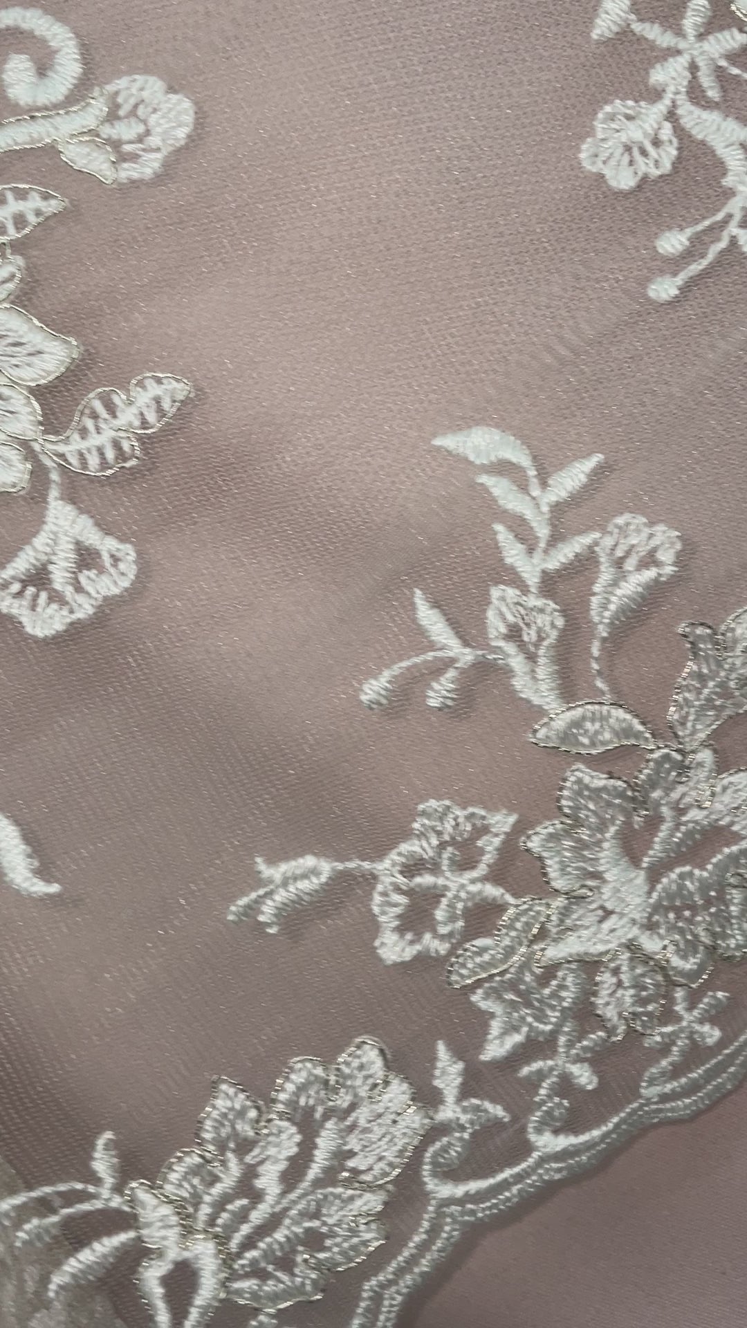 Corded Bridal Lace Fabric Embroidered on 100% Polyester Net Mesh | Lace USA