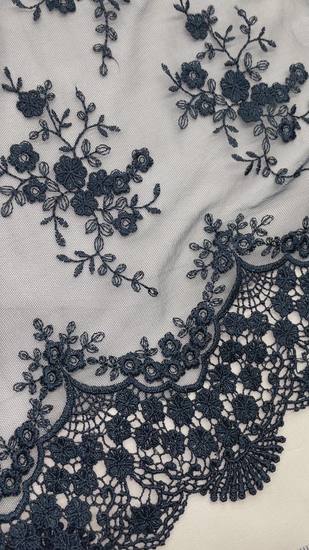 Lace Fabric Embroidered on 100% Polyester Net Mesh | Lace USA