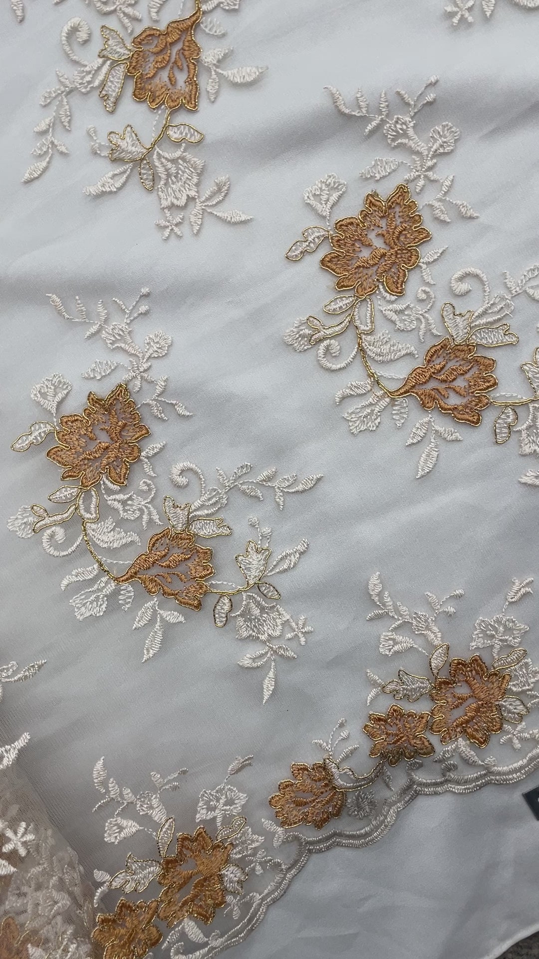 Corded Bridal Lace Fabric Embroidered on 100% Polyester Net Mesh | Lace USA